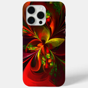 Coque Case-Mate iPhone Rouge vert moderne Floral Abstrait Art Motif #05