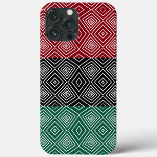 Case-Mate iPhone Case rouge vert noir Diamants tribaux Motifs africains