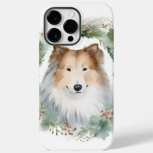 Coque Case-Mate iPhone Rough Collie Christmas Wreath Festive Pup