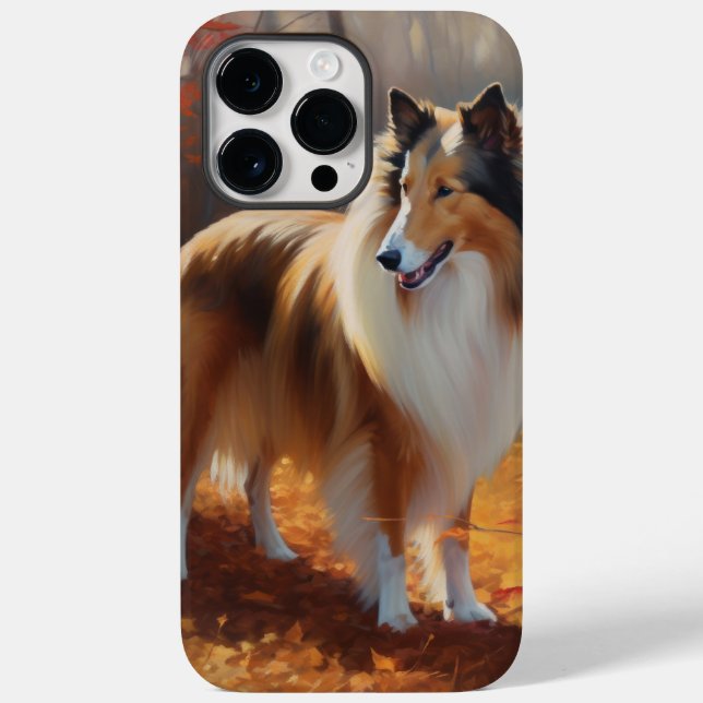 Coques Case-Mate iPhone Rough Collie dans les feuilles d'automne tombées i (Verso)