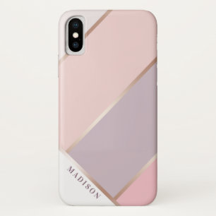 Case-Mate iPhone Case Rougissent et la rayure à angles géométrique d'or