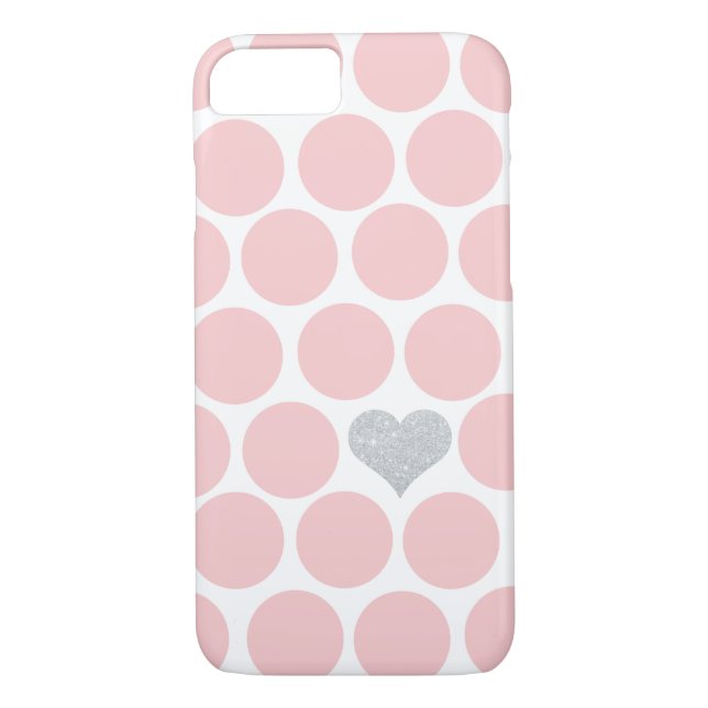 Coques Case-Mate iPhone Rougissent le coeur rose de parties scintillantes (Dos)