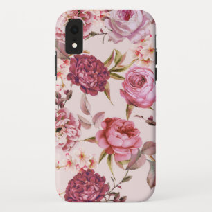 Case-Mate iPhone Case Rougissent les roses floraux d'aquarelle rose et