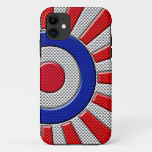 Coque Case-Mate iPhone Roundel Sunburst en fibre de carbone