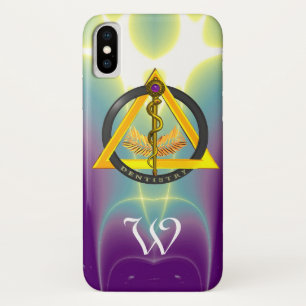 COQUE iPhone X ROUTE DU MONOGRAMME DENTISTE ASCLEPIUS