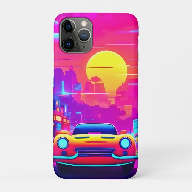 Coques Case-Mate iPhone Route Neon Sunset City (Dos)