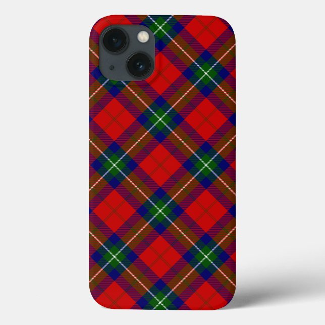 Coques Case-Mate iPhone Routhven tartan rouge vert bleu plaid (Verso)