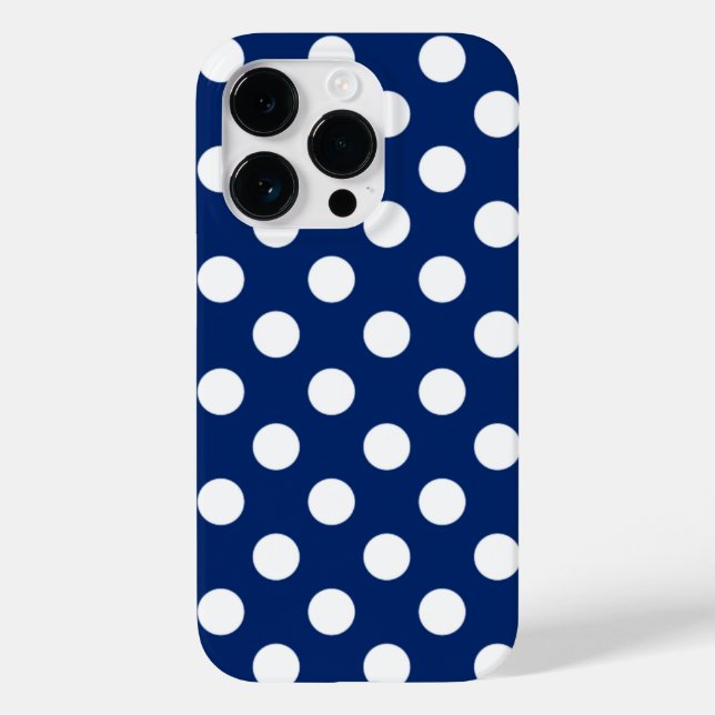 Coques Case-Mate iPhone Royal Bleu Et Blanc Pois Élégant (Verso)