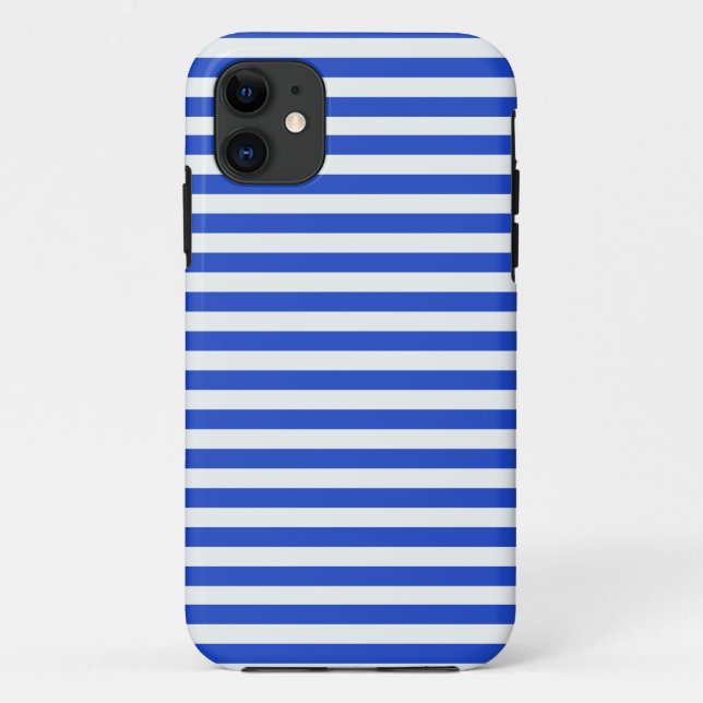 Coques Case-Mate iPhone Royal Blue Combination Stripes par Shirley Taylor (Dos)