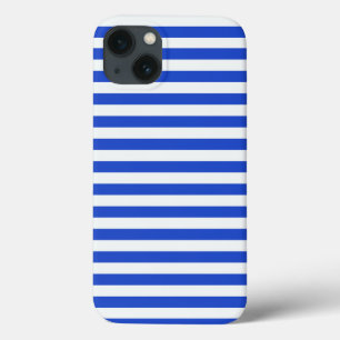 iPhone 13 Case Royal Blue Combination Stripes par Shirley Taylor
