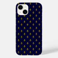 Royal Blue Fleur De Lis Motif