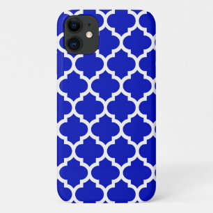 Case-Mate iPhone Case Royal Blue White Marocain Quatrefoil Motif #5