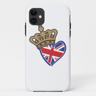 Coques Pour iPhone Royal Crowm UK Heart Flag