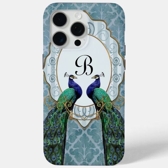 Coques Case-Mate iPhone Royal Peacock (Blue) Monogram iPhone Case (Verso)