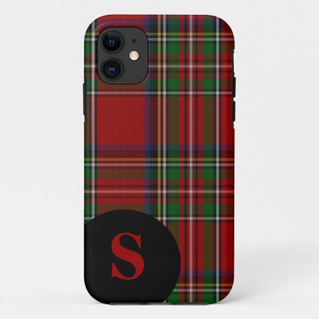 Coques Case-Mate iPhone Royal Stewart Plaid Monogramme (Dos)