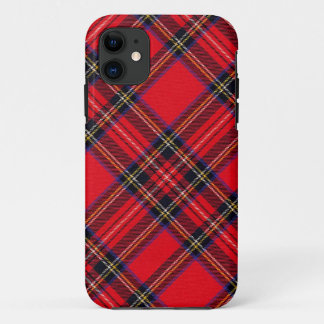 Coque iPhone 11 Royal Stewart tartan rouge noir plaid
