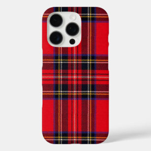 Coque iPhone 16 Pro Royal Stewart tartan rouge noir plaid