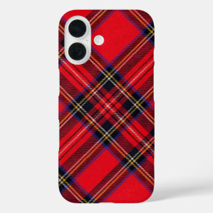 Coque Pour iPhone 16 Royal Stewart tartan rouge noir plaid