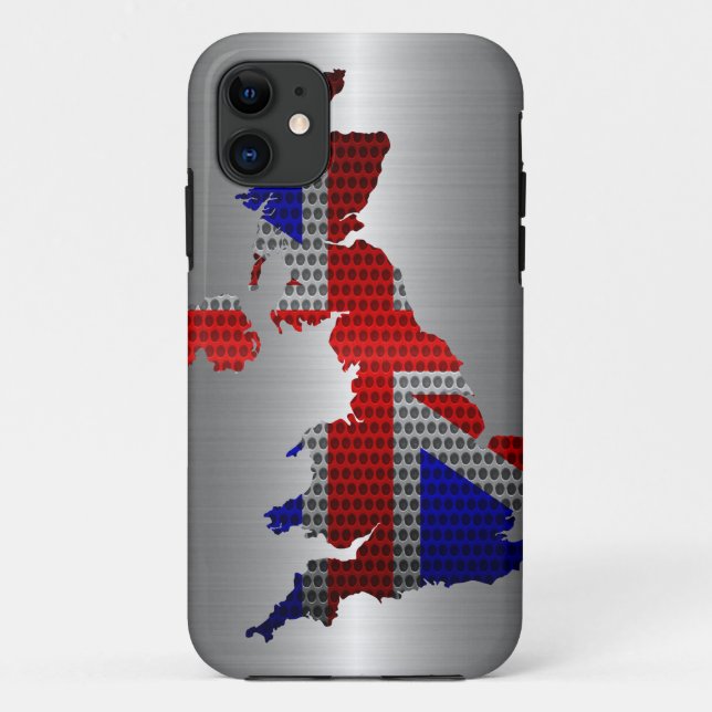 Coques Case-Mate iPhone Royaume-Uni Drapeau et carte acier Trou métallique (Dos)