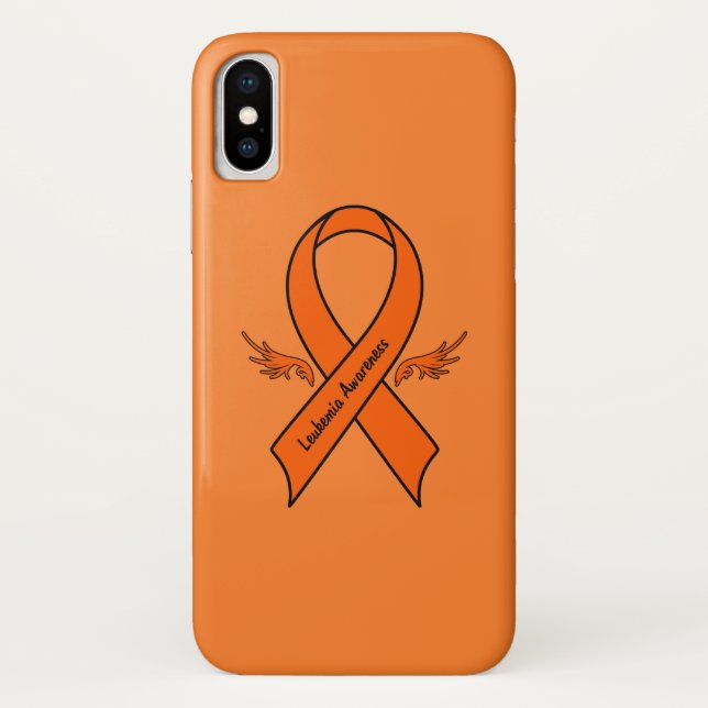 Coques Case-Mate iPhone Ruban de conscience de leucémie avec des ailes (Dos)