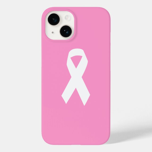 Coques Case-Mate iPhone Ruban de sensibilisation sur fond rose (Verso)