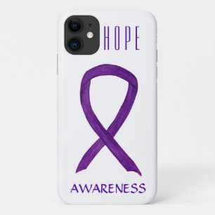 Coques Pour iPhone Ruban de sensibilisation violet sur mesure Art iPh