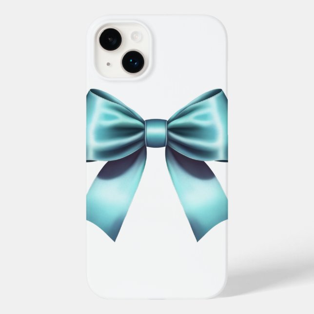 Coques Case-Mate iPhone Ruban élégant et girly Bleu Turquoise (Verso)
