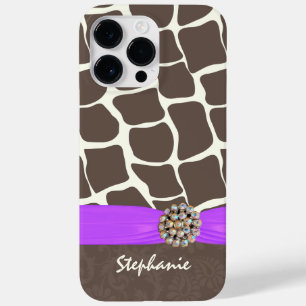 Coque Case-Mate iPhone Ruban imprimé Motif Giraffe et strass