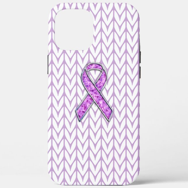 Coques Case-Mate iPhone Ruban Rose de Sensibilisation Cristal Style Chrome (Verso)