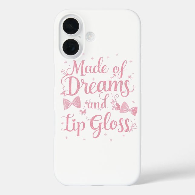 Coques Case-Mate iPhone Ruban Rose Féminin Citation "Rêves et Gloss pour l (Verso)