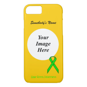 Case-Mate iPhone Case Ruban standard vert de chaux Tmpl par Kenneth Yonc