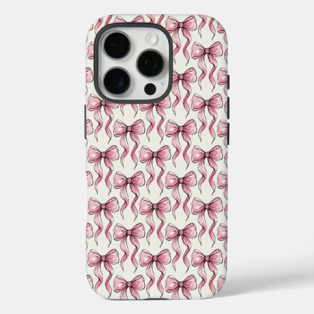 Coques Case-Mate iPhone Rubans aquarelle rose esthétique coquette féminine (Verso)