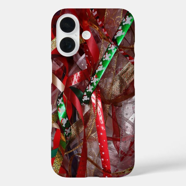 Coques Case-Mate iPhone Rubans de Noël Rouge Vert et Or Fêtes (Verso)