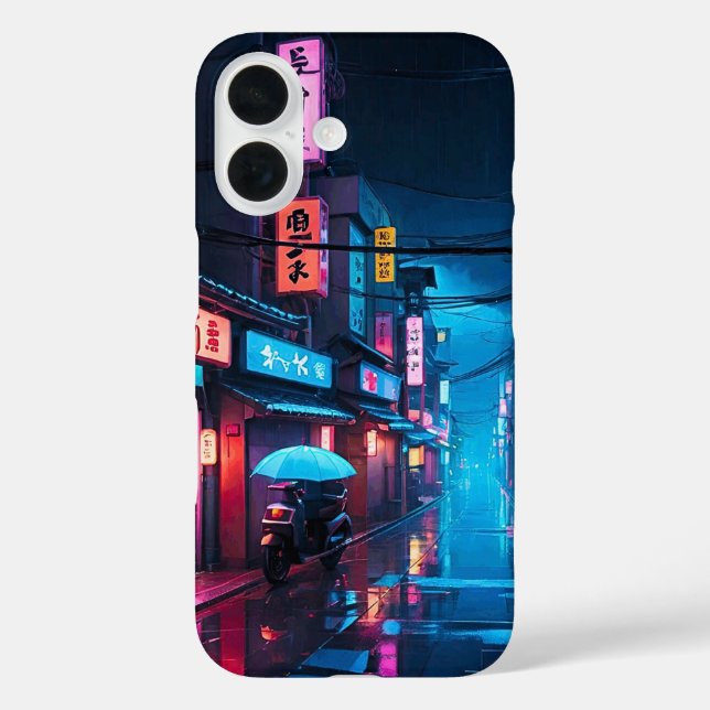 Coques Case-Mate iPhone Rue de Tokyo la nuit Art LoFi  (Verso)