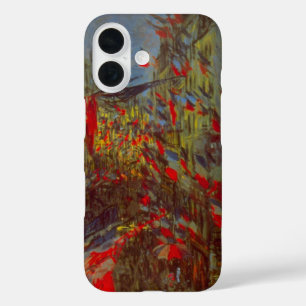 Coque Pour iPhone 16 Rue Montorgueil avec drapeaux de Claude Monet
