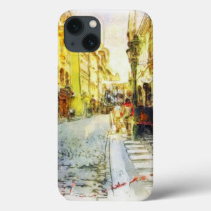 iPhone 13 Case Rues de vieille aquarelle de Prague