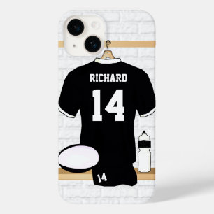 Coque Case-Mate iPhone Rugby personnalisé Jersey noir et blanc