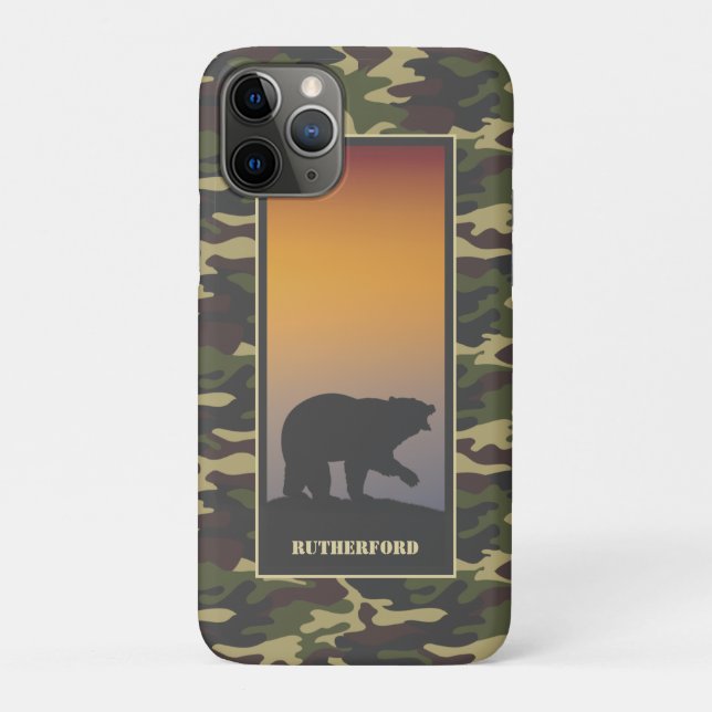 Coques Case-Mate iPhone Rugissement d'ours et camouflage (Dos)