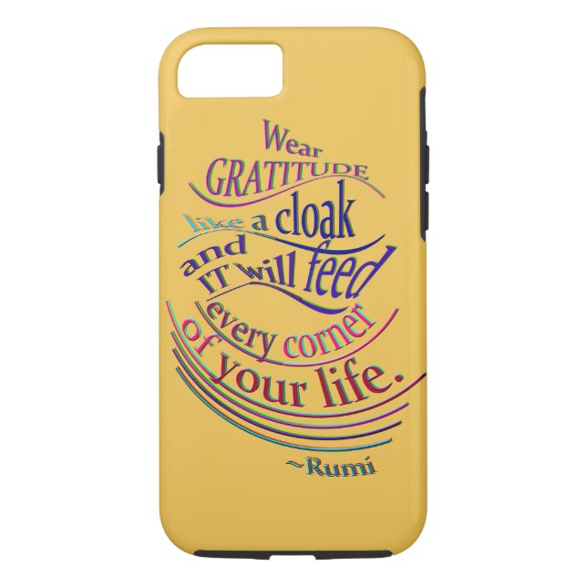 Coques Case-Mate iPhone Rumi sur la gratitude (Dos)