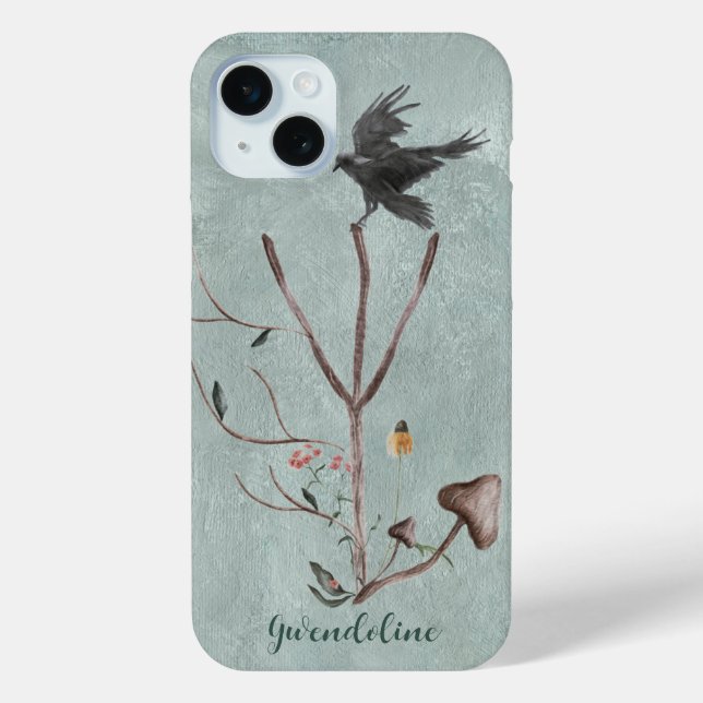 Coques Case-Mate iPhone Rune Algiz avec branches et corbeau (Verso)