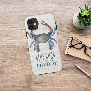 Case-Mate iPhone Case Russe Bois Océan Faune Mer Crabe Bleu Nautique