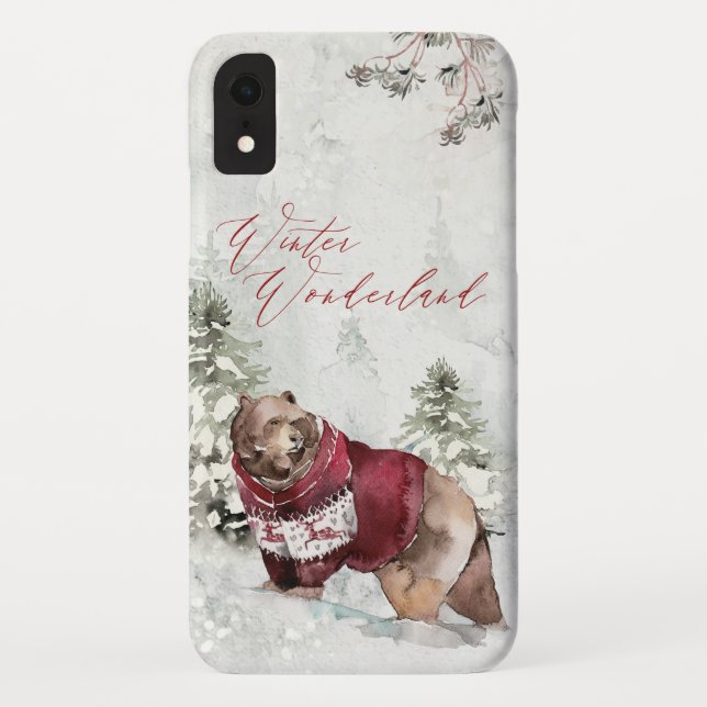 Coques Case-Mate iPhone Russe hiver Wonderland Ours en neige (Dos)