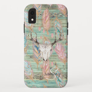 Case-Mate iPhone Case Russe Ouest Turquoise Bois Cerf Monogramme crâne