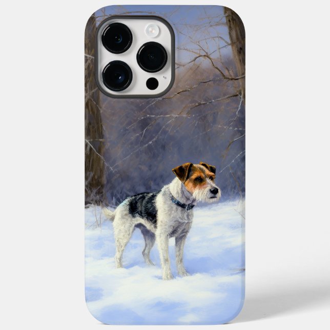 Coques Case-Mate iPhone Russell Terrier Qu'il neige Noël (Verso)