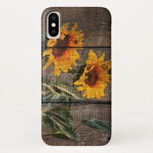 Case-Mate iPhone Case Rustic Barn Wood Sunflower