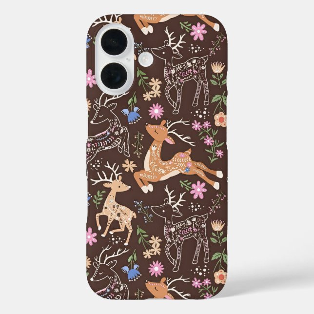 Coques Case-Mate iPhone Rustic Enchanted Deer and Botanicals (Verso)