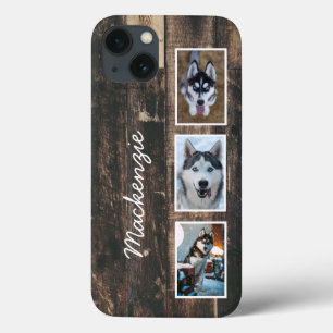 Case-Mate iPhone Case Rustic Trois Photo Wood Collage Nom Coque-Mate i