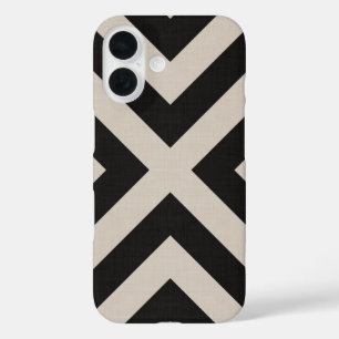 Coques iPhone 16 Rustique Black X Chevron