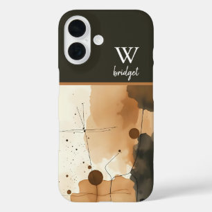 Coque Pour iPhone 16 rustique Boho d'automne chaud Terre abstraite