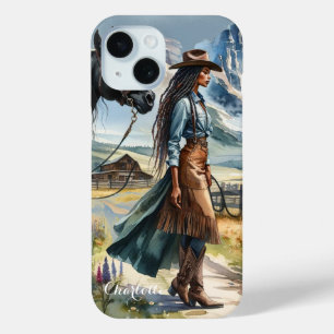 Coque Case-Mate iPhone Rustique Cowgirl et Cheval Personnalisé